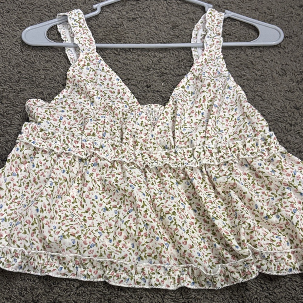 SHEIN Floral Print Crop Top - Multicolor